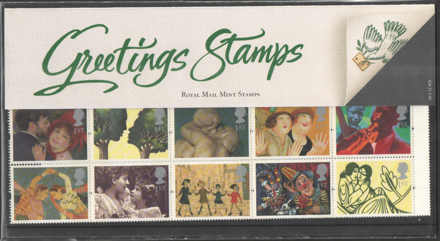 (image for) 1995 Artists Greetings Booklet Pane Presentation Pack G4 - KX7 / DB13(8)
